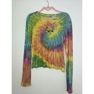 Rag Doll Tie Dye Long Sleeve women's Sz Med VW VOLKSWAGEN BUG SHIRT sun surf pal